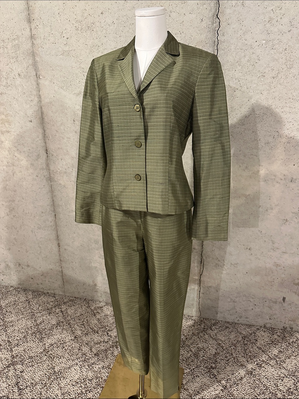 Vintage Jones New York Silk Suit Set Quiet Luxury 90s Minimalism Set Size 6